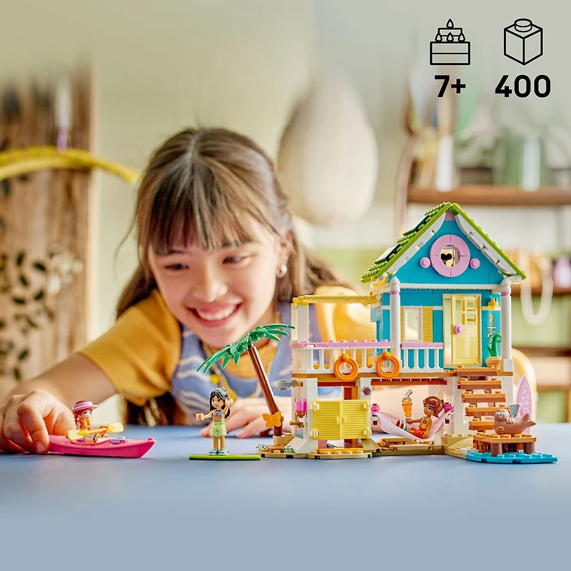 LEGO Friends La Maison sur la Plage et les Phoques - Ensemble de Construction avec 3 Minipoupées et 2 Phoques - 42699