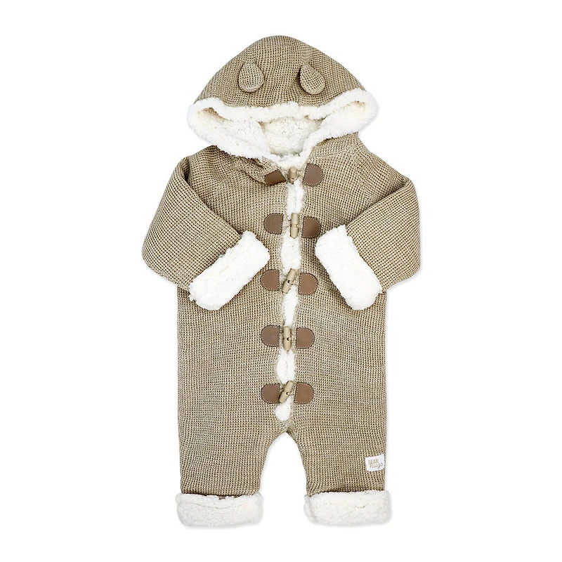 Rock a Bye Baby Combinaison en tricot véritable avec doublure en sherpa : flocons d'avoine