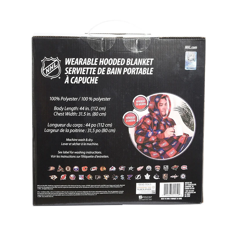 Couverture portable surdimensionnée à capuchon en sherpa des Canadiens de Montreal de la LNH taille unique