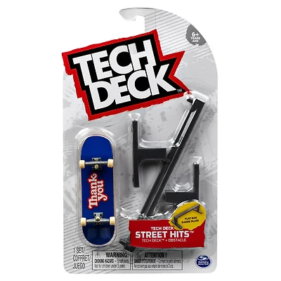 Tech Deck, Street Hits, Fingerboard Thank You avec obstacle barre plate 