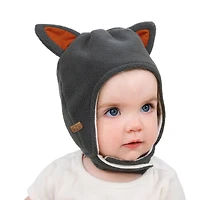 Chapeaux Animaux en Polaire pour Enfants | Renard Gris