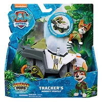 PAW Patrol Jungle Pups, Tracker's Monkey Vehicle, Camion avec figurine à collectionner