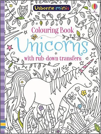 Usborne Minis: Colouring Book Unicorns With Rub-Down Transfers - Édition anglaise