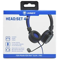 Snakebyte PS4 <br>Casque de jeu sur l'oreilleNoir / Bleu