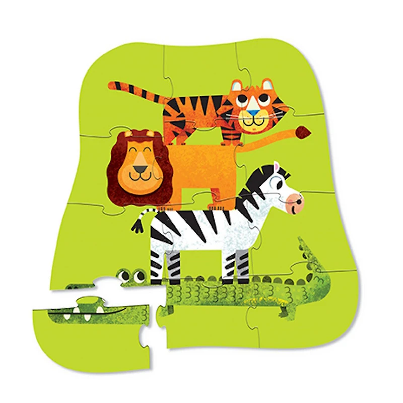 12-pc Mini Puzzle/Jungle Friends - English Edition