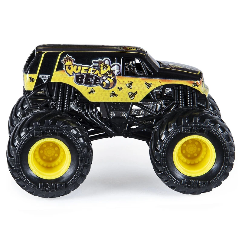 Monster Jam, Monster truck Queen Bee officiel, véhicule en métal moulé, série Danger Divas, échelle 1:64