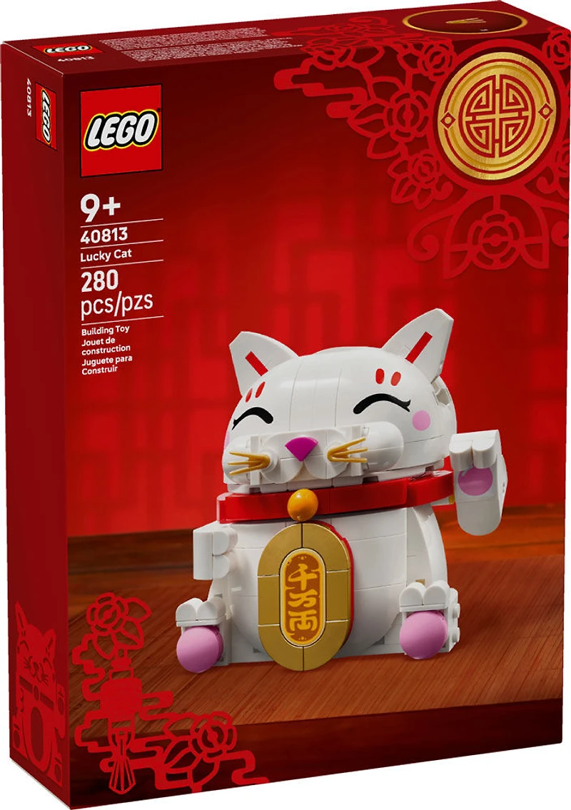 LEGO Lucky Cat Building Toy for Girls & Boys - Spring Festival Decoration for Kids, Ages 9+ - 40813