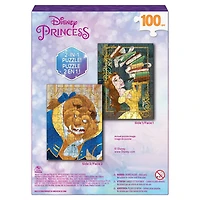 Disney Princess, Beauty and The Beast, Puzzle réversible de 100 pièces, jouets princesses Disney