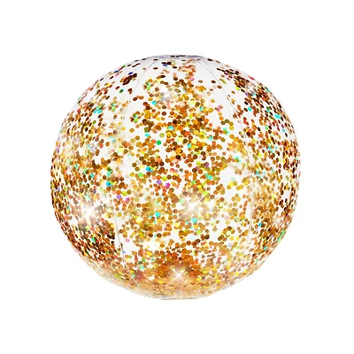 Ballon de plage pailleté dor