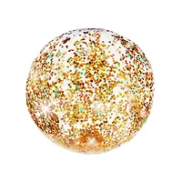 Ballon de plage pailleté dor
