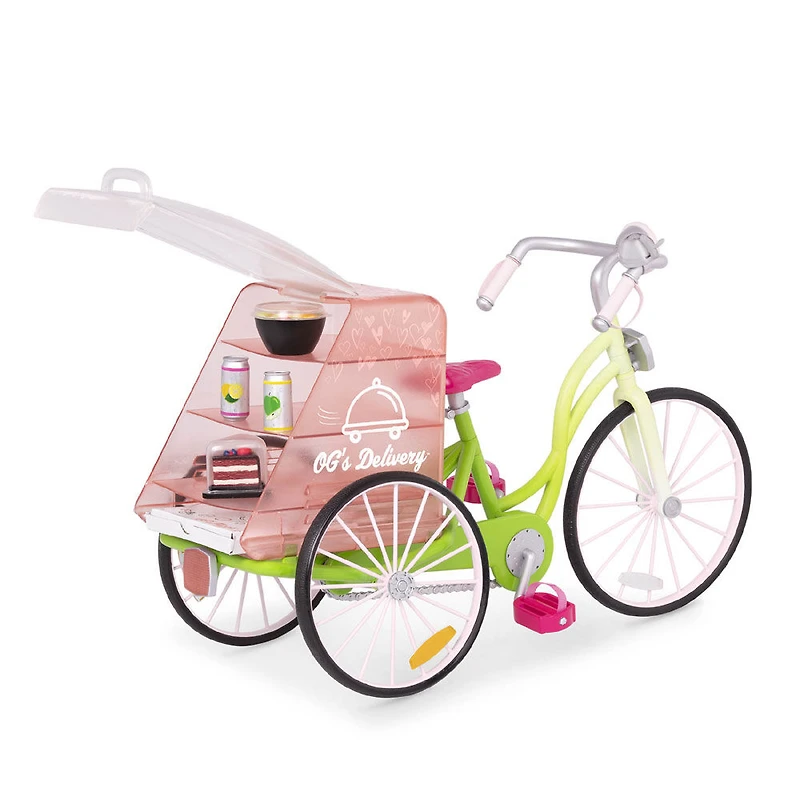 Ensemble Vélo et aliments-jouets pour poupée 46 cm, Delivery Bike, Our Generation