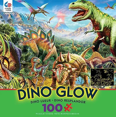 Ceaco: Dino Glow - Dino Party Glow in The Dark casse-tête (100 pc)
