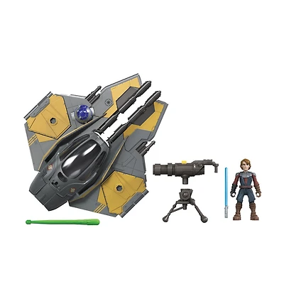 Star Wars Mission Fleet, Anakin Skywalker et chasseur Jedi, classe stellaire, figurine de 6 cm avec véhicule