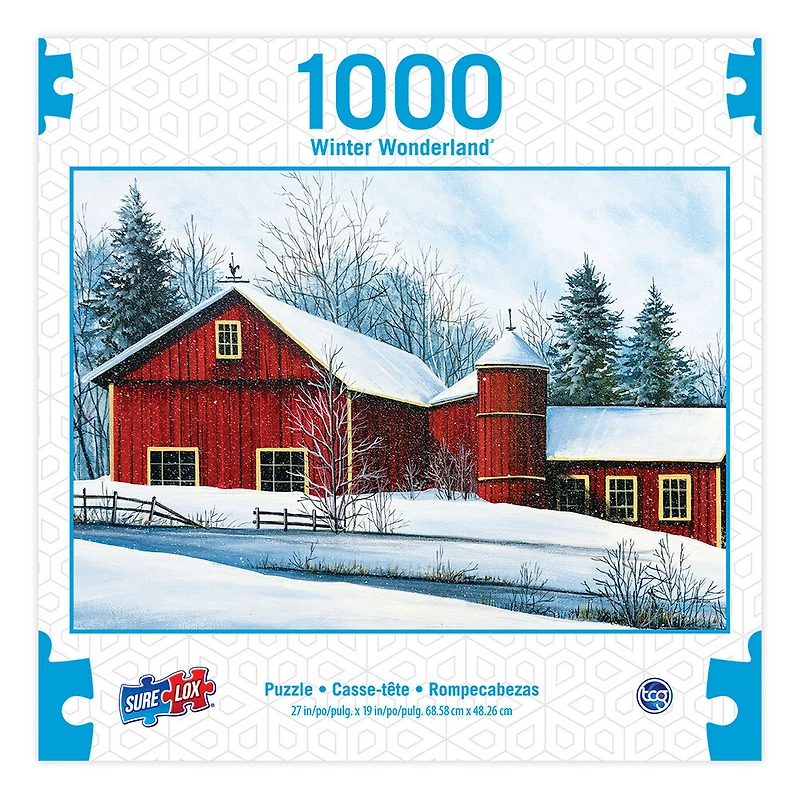 SureLox Puzzles - Winter Wonderland Collection - Red Barn - 1000 Pieces