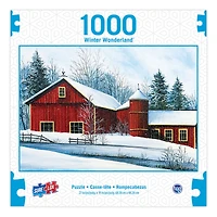 SureLox Puzzles - Winter Wonderland Collection - Red Barn - 1000 Pieces