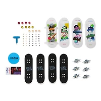 Tech Deck, Coffret de 4 fingerboards Ultra DLX, Skateboards Revive, Mini-skateboards personnalisables à collectionner