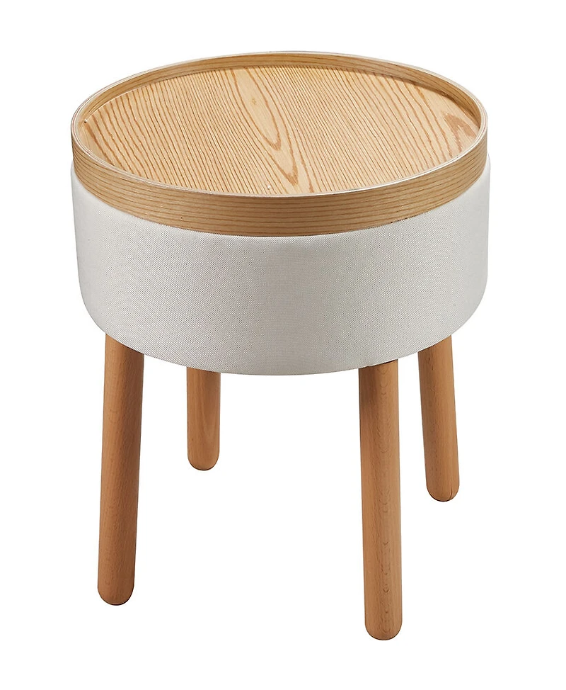 Kvell Storage Stilt Side Table/Cream