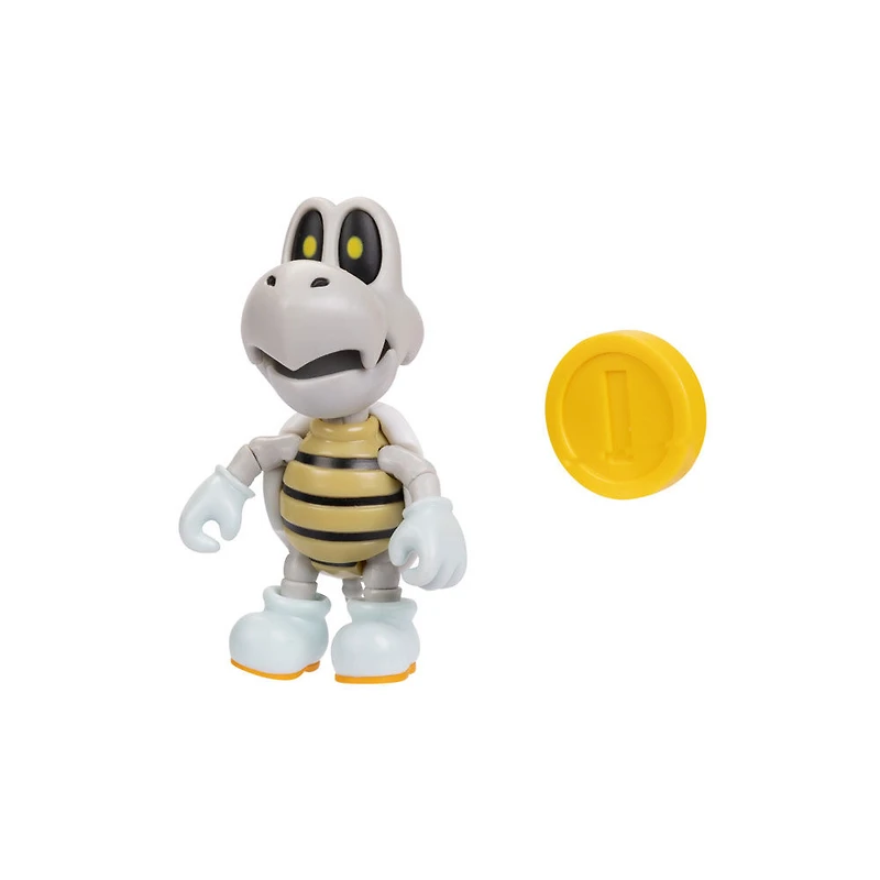 Figurine Super Mario 4 pouces - Dry Bones avec Pièce de monnaie 