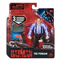DC Comics, Figurine articulée The Penguin de 10 cm avec 3 accessoires et une carte mystère
