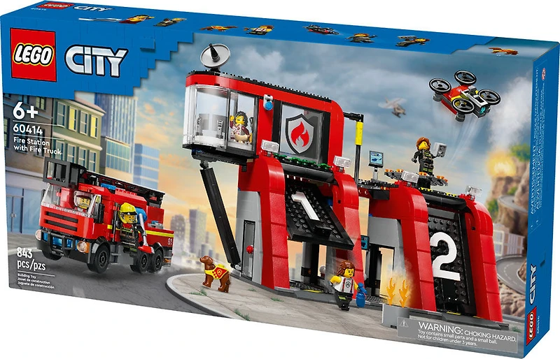 LEGO City Fire Station with Fire Truck Pretend Play Toy 60414