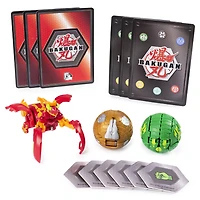 Bakugan, Starter Pack 3 personnages, Pyrus Mantanoid, Créatures transformables à collectionner.