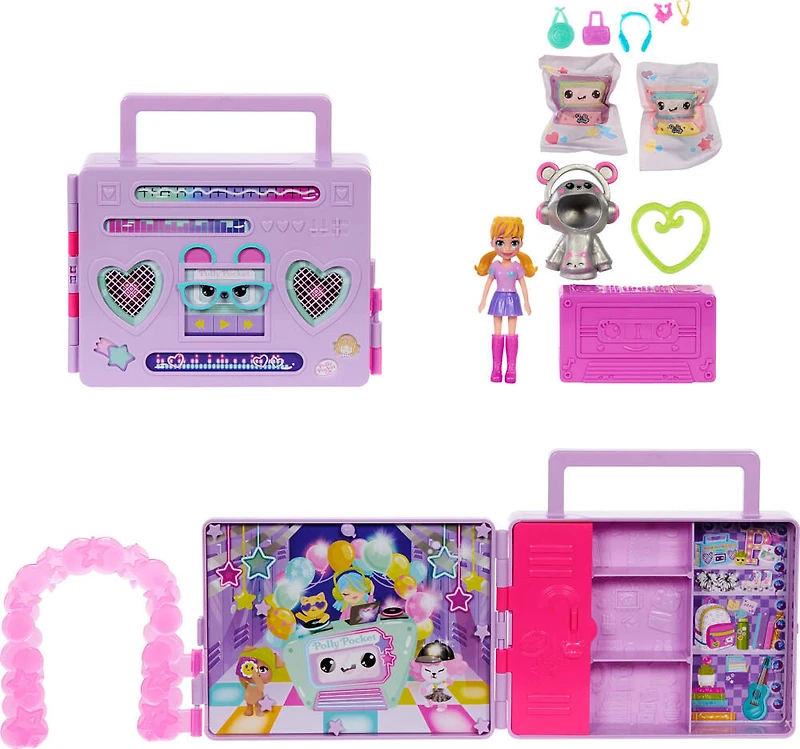 Polly Pocket -Coffret de jeu et poupée -Révélation Tenues Danse Disco