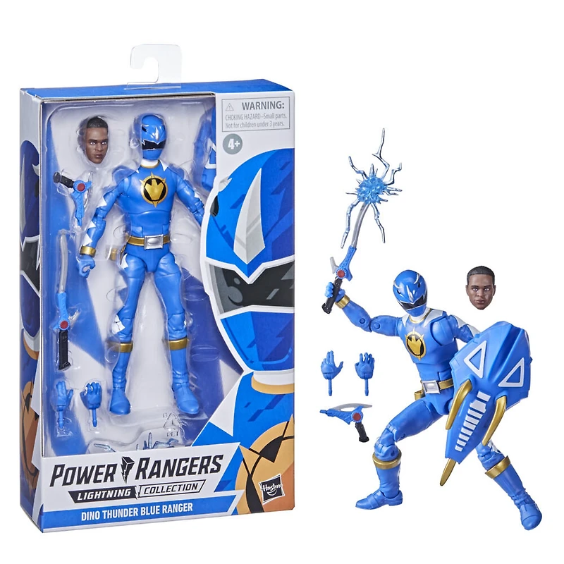 Power Rangers, Lightning Collection, Dino Thunder, figurine articulée de  Ranger bleu