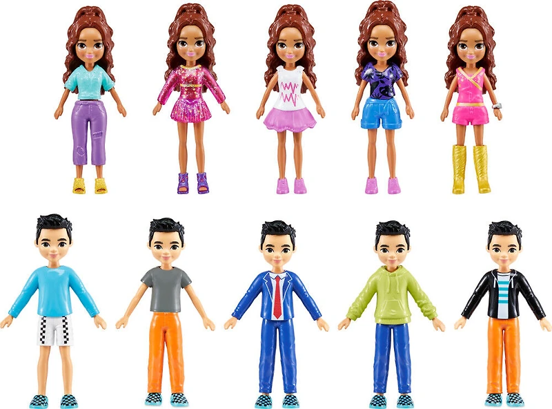 Polly Pocket Sparkle Cove Adventure Fashion Pack Playset with 4 Dolls and 45+ Total Pieces