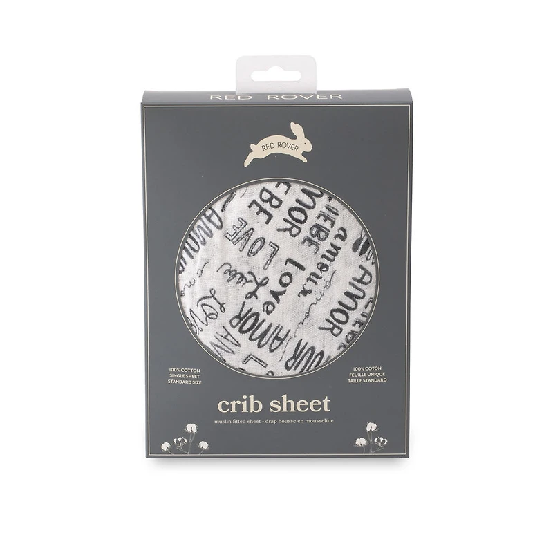 Drap de lit en Mousseline de Coton Red Rover - Love Language - Notre exclusivité