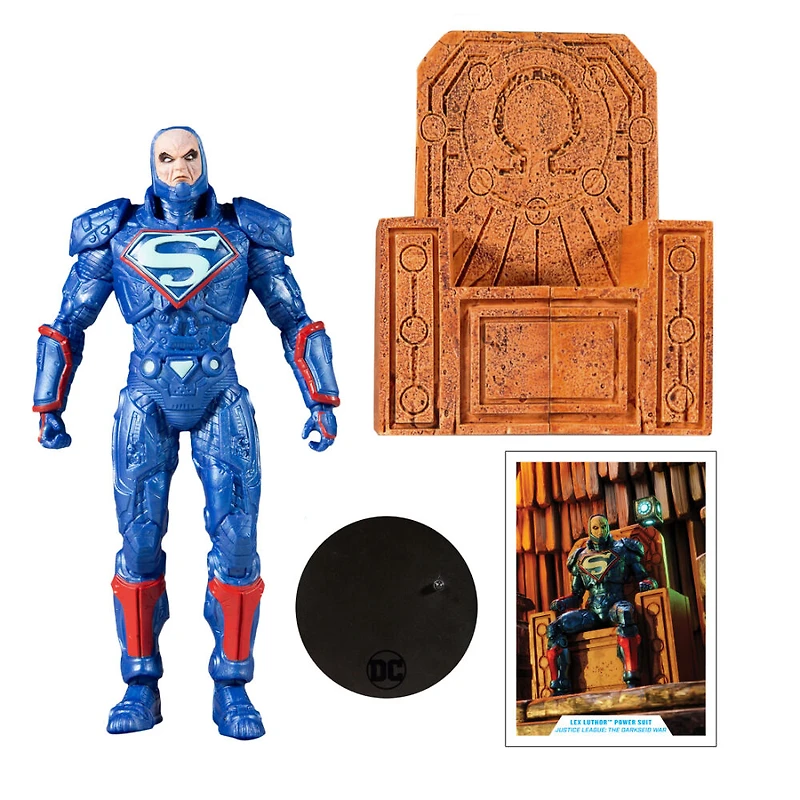 DC Multiverse - Lex Luthor in Costume bleu avec Trône Figurine