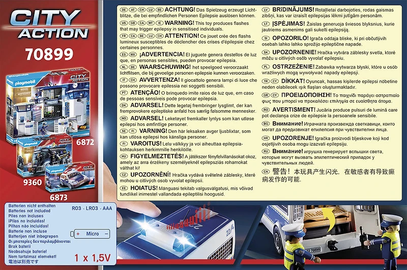 Fourgon de police avec effets lumineux et sonores