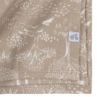 Just Born  - 2 piece Swaddle Blanket+Hat Ivory Tan Forest