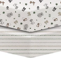 Lot de 2 draps en flanelle Koala Baby Woodland/Stripes