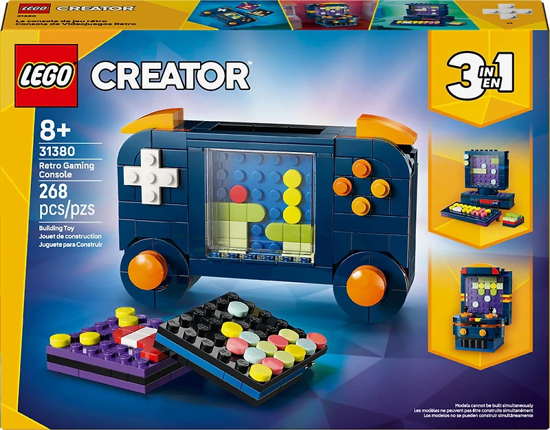 LEGO Creator 3 in 1 Retro Gaming Console Building Toy for Boys, Girls, & Kids, Ages 8+ - 31380