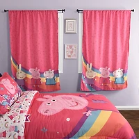Peppa Pig Kid's Bedroom Window Curtains (Set of 2 Panels)