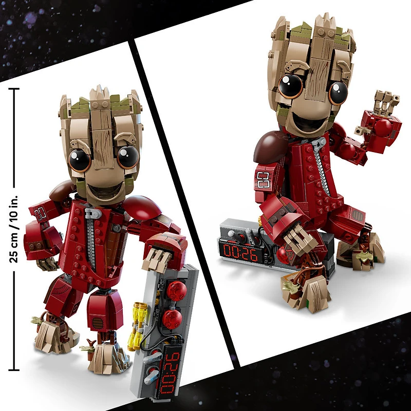 LEGO Marvel Groot en Combinaison de Ravageur, Ensemble de Construction de Jouet d'Action de Superhéros, Figurine Mobile 76341