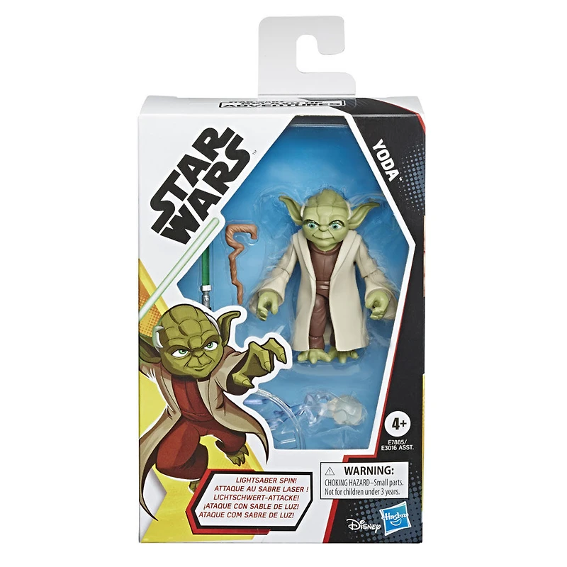 Star Wars Galaxy of Adventures Yoda Toy 5-inch Scale Action Figure with Fun Lightsaber Accessory Feature