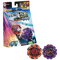 Beyblade Burst QuadStrike Dual Pack, pack de 2 toupies de compétition Ambush Nyddhog N8 et Chain Poseidon P8