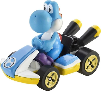 Hot Wheels - Mario Kart - Yoshi Stardard Kart, Bleu