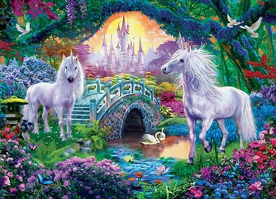 Les Licornes Eurographics dans Fairy Land Puzzle PC 500 surdimensionnée