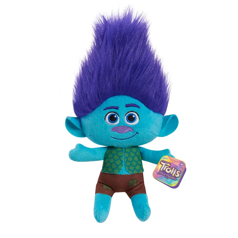 Petite Peluche de 20 cm (8 pouces) de Branche de Les Trolls 3 de DreamWorks, Bleue