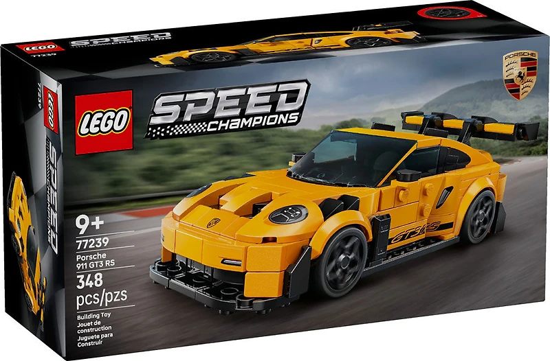 LEGO Speed Champions Porsche 911 GT3 RS Super Car Toy - Model Building Kit for Kids, Ages 9+ - 77239