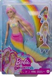 Poupée Barbie Sirène Rainbow Magic ​Barbie Dreamtopia avec cheveux arc-en-ciel et caractéristique de changement de couleur activé par l'eau