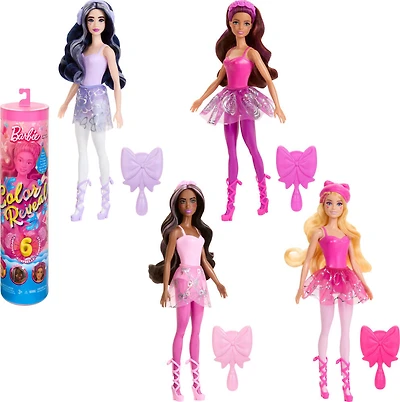 Barbie Color Reveal Ballerina Series Doll & Accessories, 6 Balletcore-Inspired Surprises (Styles May Vary)