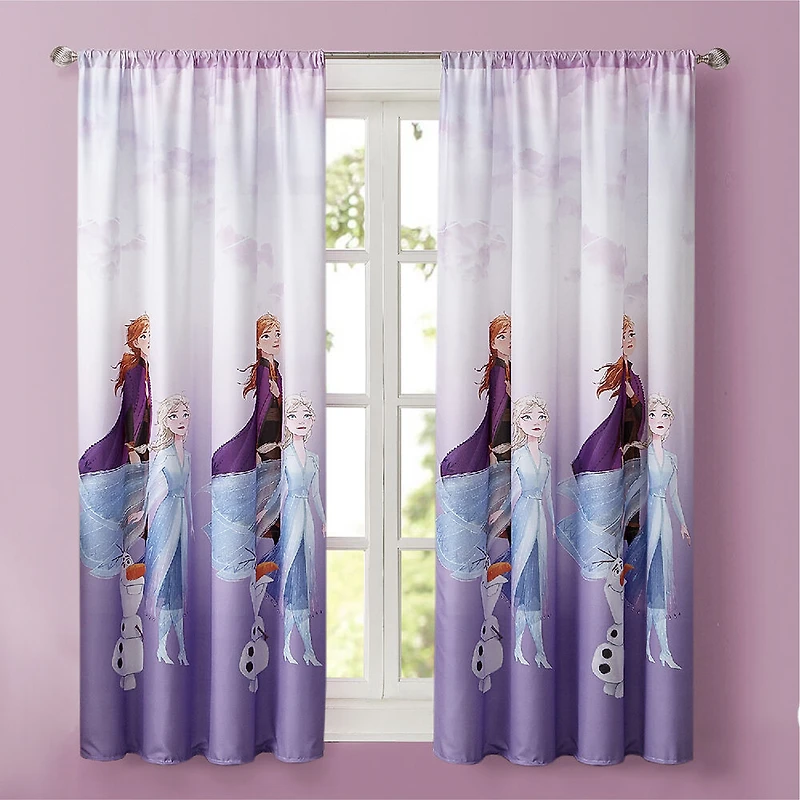 Rideaux Disney Frozen pour Enfants, Ensemble de 2 Panneaux