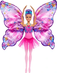 Barbie Dance and Flutter Doll with 2-in-1 Transformation from Dancer to Butterfly, Purple Hair