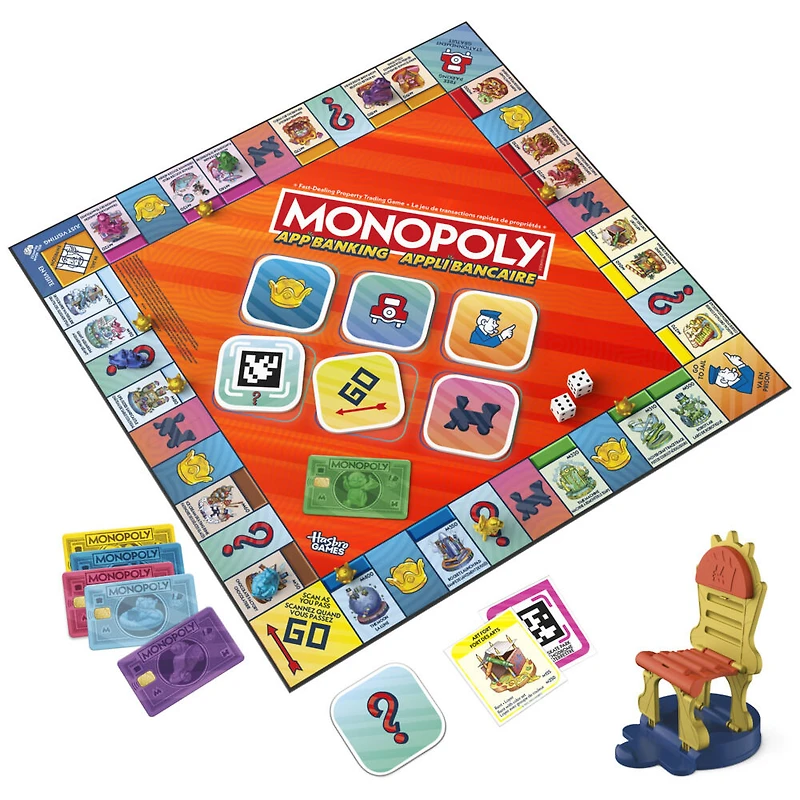 Monopoly App Banking Board Game, App-Enabled Game, Links to Smart Devices, Ages 8+