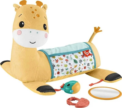 Fisher-Price - Girafe Jeu sur le ventre 3 en 1, hochet, dentition, mir. 