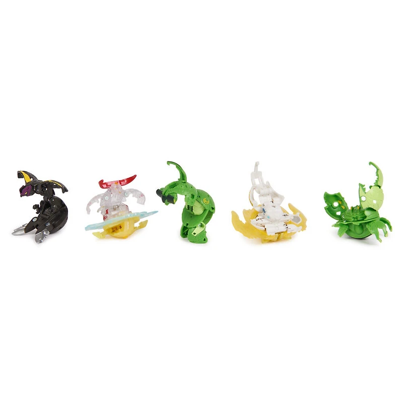 Bakugan Battle 5-Pack, Special Attack Bruiser, Octogan, Ventri, Hammerhead, Butterclaw, figurines articulées personnalisables qui tournent