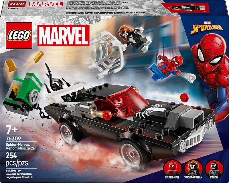 LEGO Marvel Spider-Man vs. Venom Muscle Car Toy - with Spider-Man, Venom, and Spider-Woman Minifigures - 76309